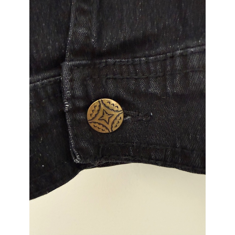 Vintage Diane Gilman DG2 Black‎ M Denim Embroidered Jean Jacket Western Aztec - Picture 9 of 16